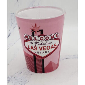Pink Las Vegas Souvenir Shot Glass Welcome To Fabulous Las Vegas